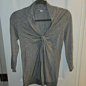 Grey 3/4 Sleeve Shirt w/ Front Knot (Banana Republic)